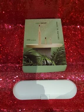 Bamboo Electric Toothbrush with White Travel Case